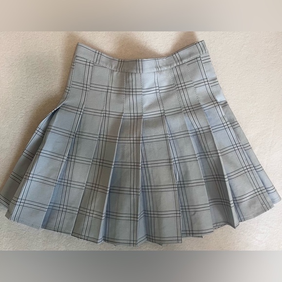 Princess Polly Dresses & Skirts - Plaid Pleated Skirt in Light Blue